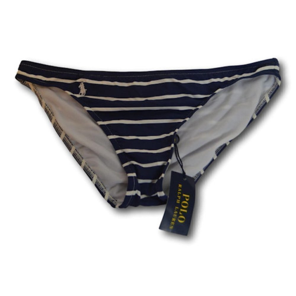 Polo Ralph Lauren rl7ph93 Navy & White Stripe Bikini Bottom  NWT